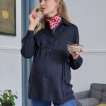 Zwangerschaps- en voedingsblouse zwart